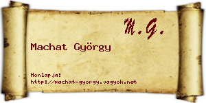 Machat György névjegykártya