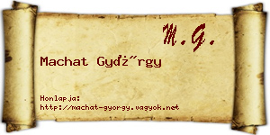 Machat György névjegykártya